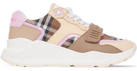 Burberry Ramsey Leather Sneakers in Pink | Lyst