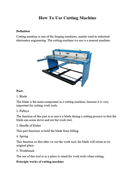 Cutting Machine | PDF