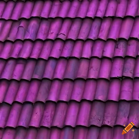 Row of purple roof tiles