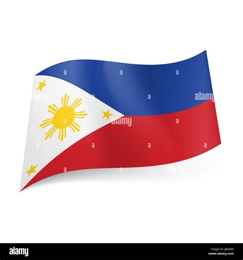 National flag of Philippines: blue and red horizontal stripes, white ...