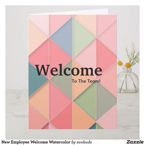 a greeting card with the words welcome to the team in front of a vase ...