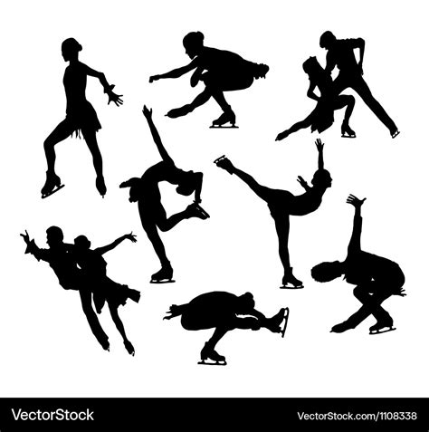 Figure skating silhouette Royalty Free Vector Image