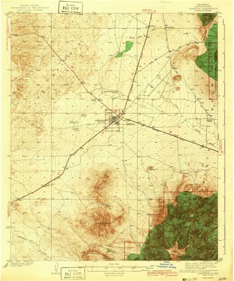 Carrizozo, NM (1943, 62500-Scale) Map by United States Geological ...