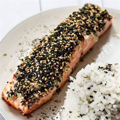 Baked Furikake Salmon - Knife and Soul