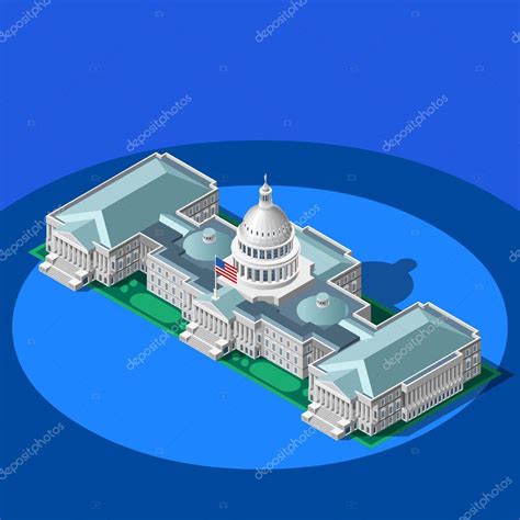 Election Infographic Capitol Dome Vector Isometric Building — Stock ...