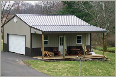 Pole Barn Garage with Porch | Building Photos Garages Sheds Barns Steel ...