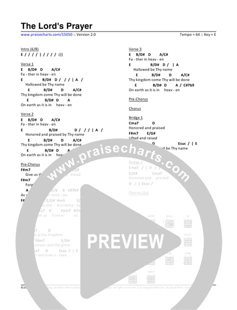 The Lord's Prayer Chords PDF (Tommy Walker) - PraiseCharts