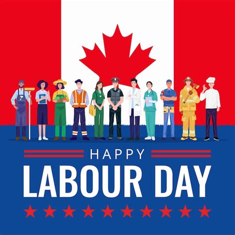 Premium Vector | Happy labor day. various occupations people standing ...