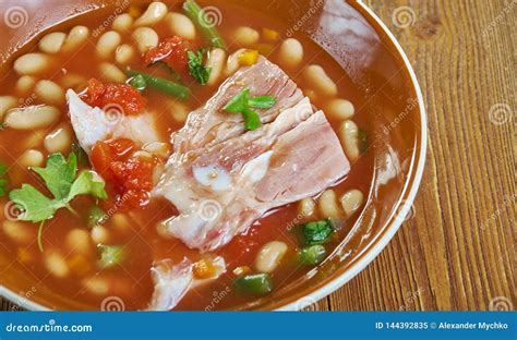 Pot Pinto Beans with Ham Hocks Stock Image - Image of cooked, brown ...