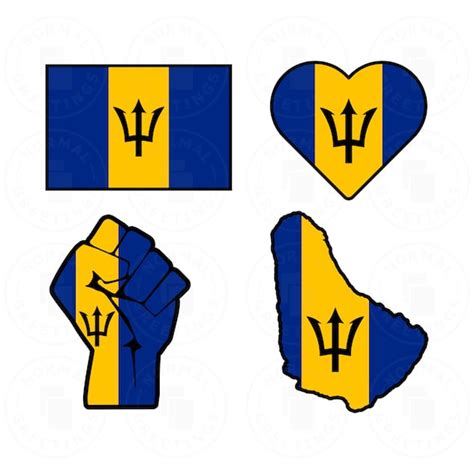 Barbados Flag SVG PNG Bajan Bundle Barbadian Flag Caribbean - Etsy Finland