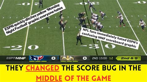 The WORST SCOREBOARD in Monday Night Football HISTORY | Texans @ Saints ...