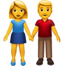 Man and Woman Holding Hands Emoji (U+1F46B)