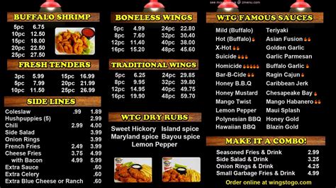 Online Menu of Wings To Go - Nolensville Restaurant, Nolensville ...