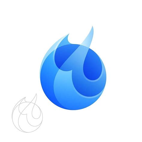 Design Blue Fire Logo - K0nem