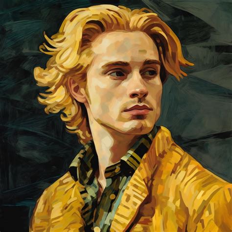 Premium AI Image | Portrait of a handsome man with blond hair in a yellow jacket