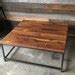 Square Coffee Table / Rustic Reclaimed Wood and Steel Box Frame Table ...