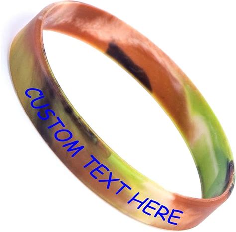 50 Silicone Custom Text Wristbands - Personalized Rubber Bracelets for ...