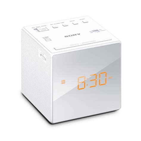 Sony ICF-C1 Single Alarm/Clock/FM/AM Radio w/ Mirror Finished LCD Display White - Bunnings Australia