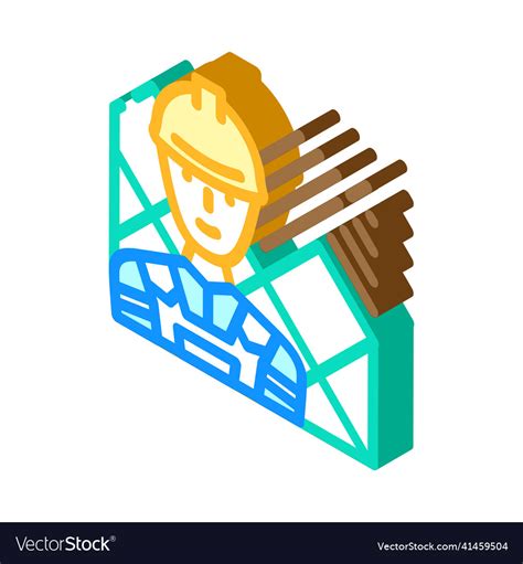 Tiler handyman isometric icon Royalty Free Vector Image