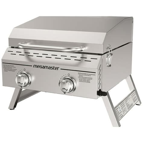 Megamaster Stainless Steel 2-Burner Flat Top Propane Gas Grill - Walmart.com - Walmart.com