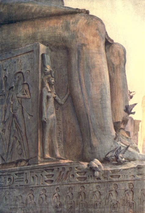 an ancient statue is shown in this painting