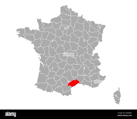 Herault department map Cut Out Stock Images & Pictures - Alamy