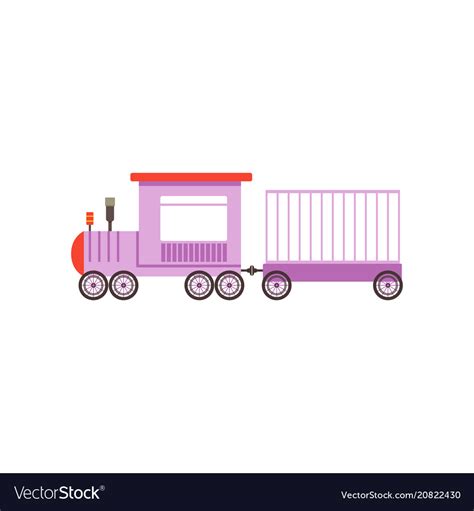 Kids cartoon purple toy train railroad toy Vector Image