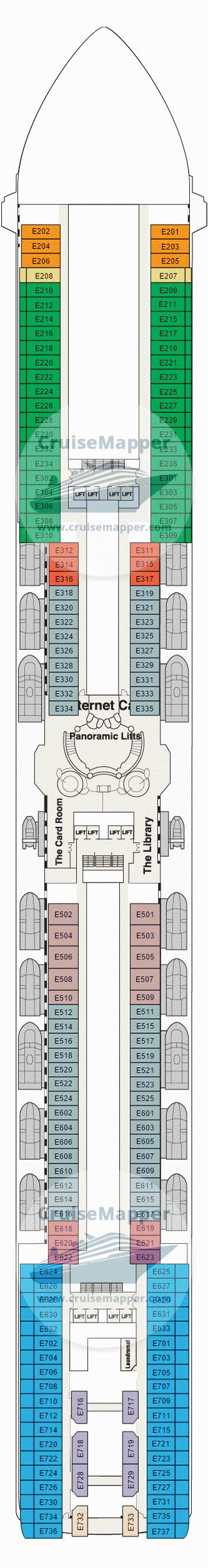 Coral Princess deck 8 plan | CruiseMapper