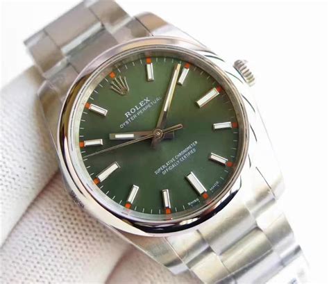 Rolex Oyster Perpetual Time Swiss Automatic Watch 34mm Army Green Dial ...