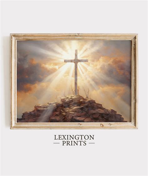 Christian Wall Art Christian Cross Art Printable Art Christian Print Religious Art Oil Painting ...