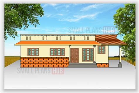 Three Kerala Style Small House Plans Under 1250 Sq.ft. with Full Plan ...