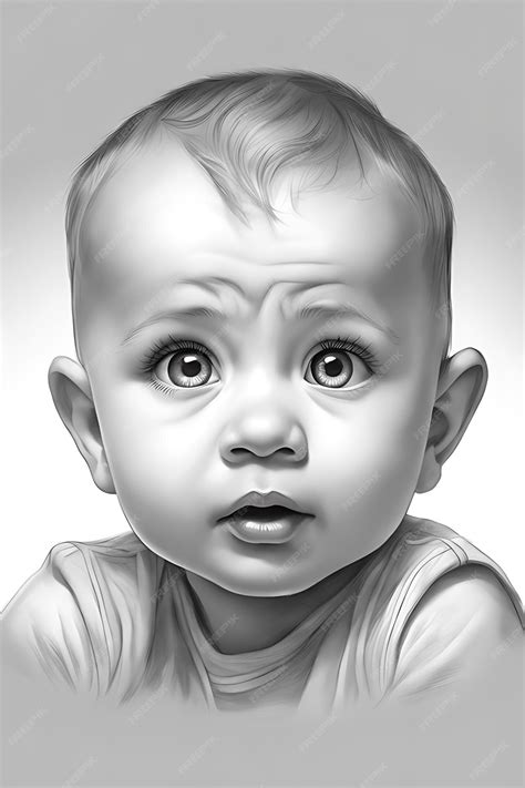 Premium Photo | Emotive Child's Face Coloring Page Printable Pencil Sketch Draft