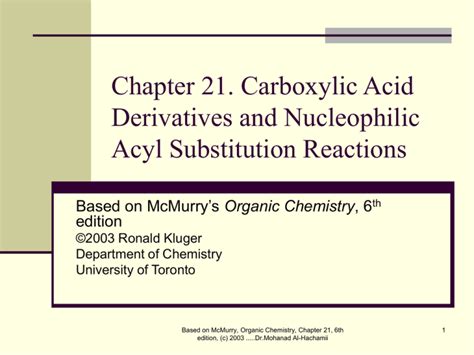 Chapter 21. Carboxylic Acid Derivatives and Nucleophilic Acyl ...