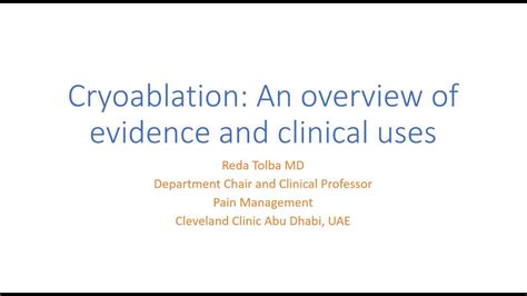 Cryoablation: An overview of evidence and clinical use - YouTube