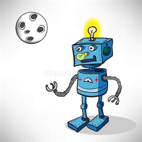 Cartoon robot in space stock vector. Illustration of future - 32867347