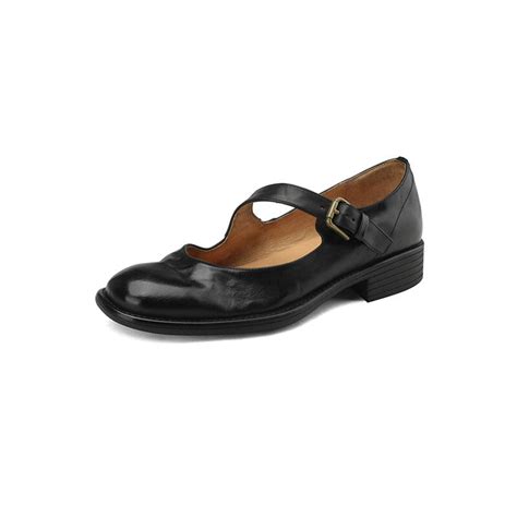 Handmade Soft Leather Mary Jane Flats in Black/Brown – Dwarves Shoes