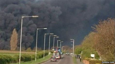 Gainsborough recycling centre fire 'seen from miles away' - BBC News