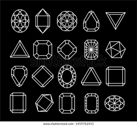 Brilliant Shapes Diamonds Vector Icons Isolated Stock Vector (Royalty ...