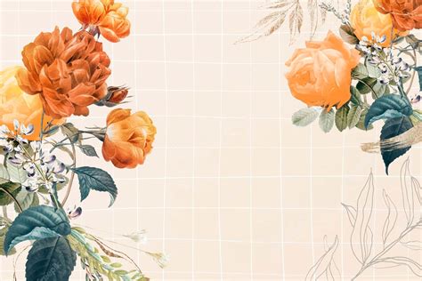 Download A Floral Background With Orange Flowers And Leaves ...