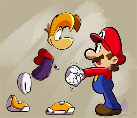 Mario meets Rayman by FanaMationDA on DeviantArt