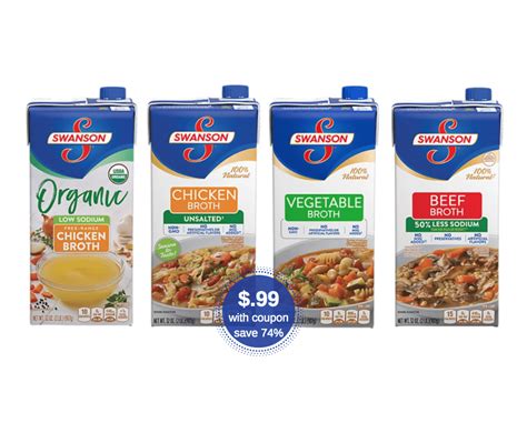 99¢ Swanson Broth and Stock 32 oz Cartons at Safeway - Super Safeway