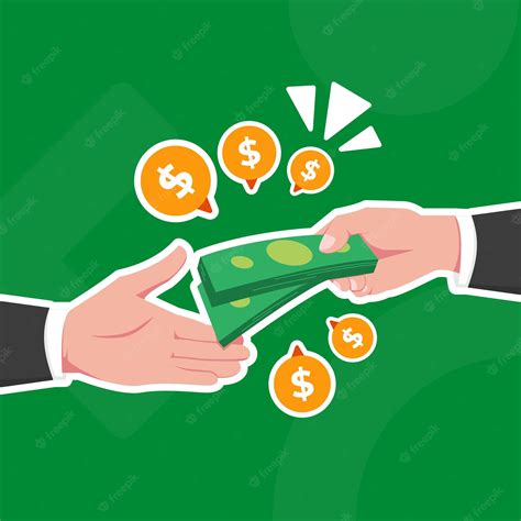 Premium Vector | Cash payment concept illustration hand giving money to other hand