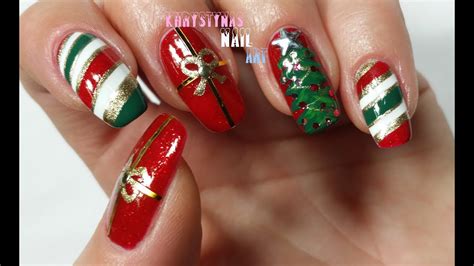 Nail Art for Christmas: Three Christmas Nail Art Designs for Holidays - YouTube