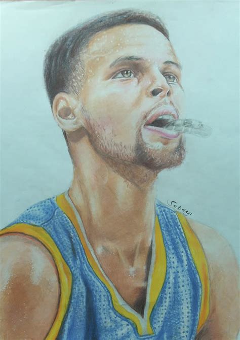 Steph Curry Drawing Drawing by Moses Sabayi - Pixels