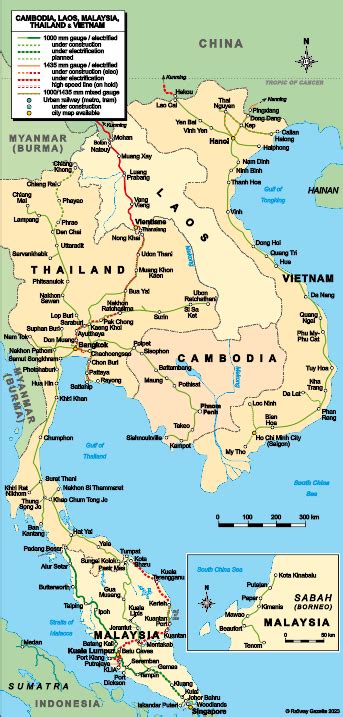 Malaysia, Thailand, Cambodia, Vietnam & Laos - country map | Country profile | Railway Gazette ...