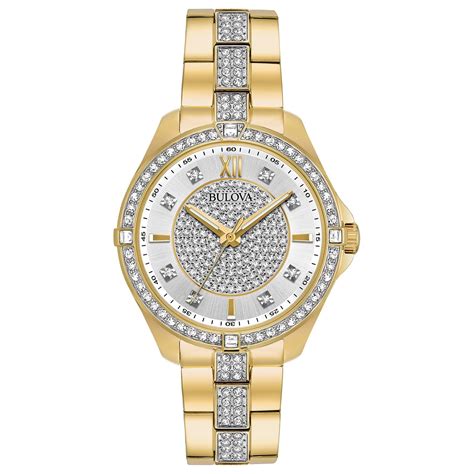 Bulova Women's Crystal Accent Gold Stainless Steel Watch 96L236 ...