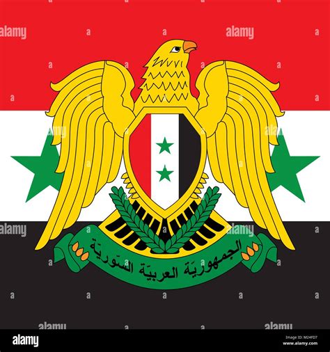 Syria coat of arms and flag, official symbols of the nation Stock Vector Image & Art - Alamy