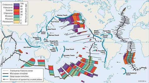 Age of undersea fracture zones Map • mappery