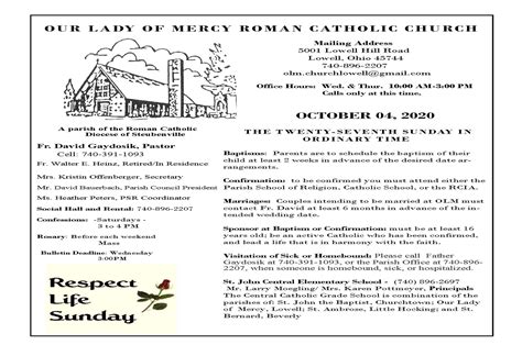 Our Lady of Mercy weekly bulletin: - Our Lady of Mercy Church