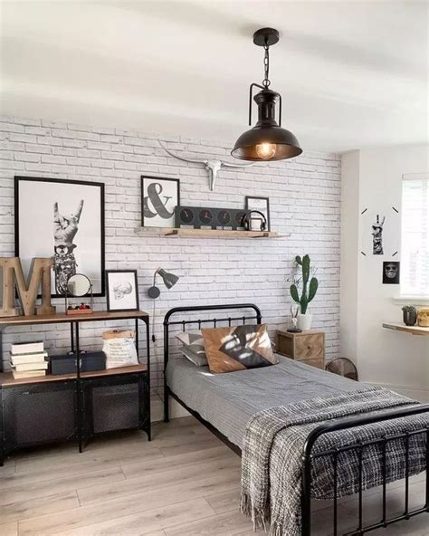 79 magnificent industrial bedroom design ideas for unique bedroom style 39 | Boy bedroom design ...